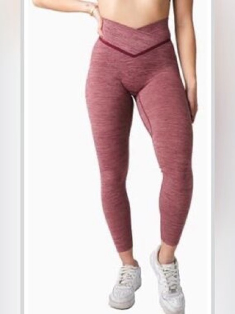 Vitality Daydream V High Waist Leggings Sangria Marl Red Size S